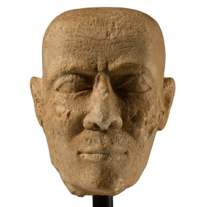 Egyptian Limestone Head of a Priest