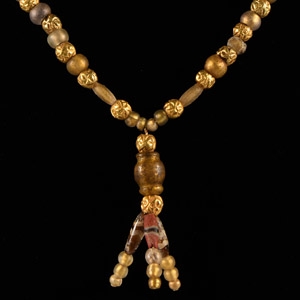 Roman Gold Glass Bead Necklace
