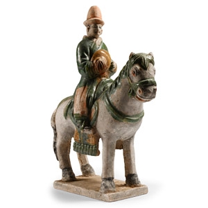 Chinese Ming Glazed Terracotta Horse and Rider