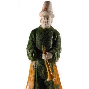 Chinese Ming Glazed Terracotta Tomb Attendant