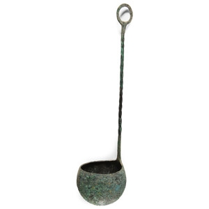 Roman Bronze Ladle with Twisted Handle