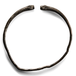 Achaemenid Silver Torc with Animal Heads