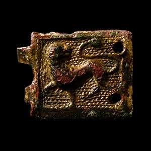 Medieval Gilt Zoomorphic Buckle Plate