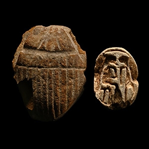 Egyptian Hardstone Scarab Group