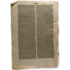 Medieval Printed Paper Bible Page by Johann Grüninger