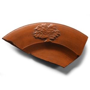 Roman Redware Pottery Sherd with Olive Tree