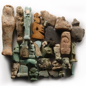 Egyptian Faience Amulet and Fragment Group