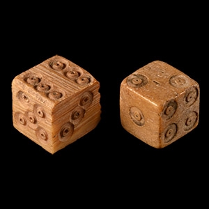 Roman Bone Gaming Dice Pair