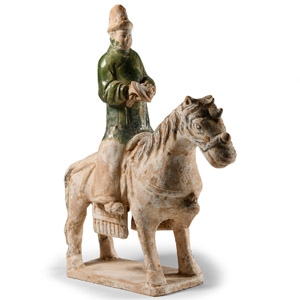 Chinese Ming Terracotta Attendant on Horseback