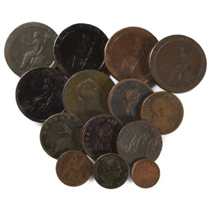 English Milled Coins - Mixed Georgian and Other AE Group [14]