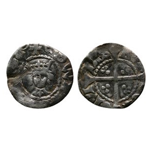 English Medieval Coins - Edward IV - London - Lis on Breast AR Halfpenny
