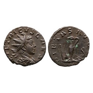 Ancient Roman Imperial Coins - Tetricus II - Sacrificial Implements AR Antoninianus