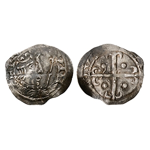 Norman Coins - King David I of Scotland - Roxburgh - Cross Fleury AR Penny