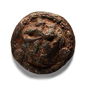 Roman Gilt Bronze Phalera with Theseus and the Minotaur