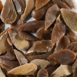 Stone Age Flint Arrowhead Group