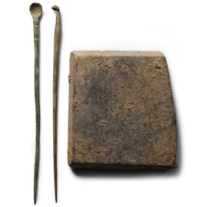 Roman Medical Implements and Schist Pallet
