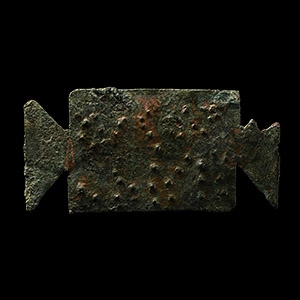 Roman Bronze Punched Tabula Ansata Appliqué