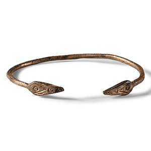 Roman Silver Snake-Headed Bracelet
