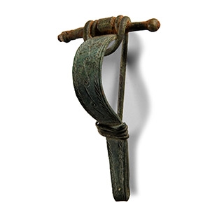 Large Roman Decorated Bronze Bow Brooch