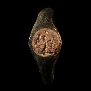 Roman Bronze Ring with Victory Gemstone