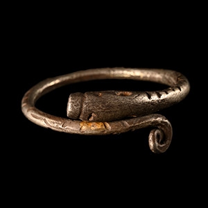 Roman Silver Snake Ring