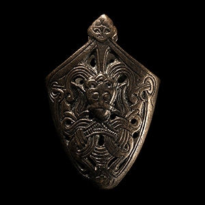 Viking Age Silver Sword Chape with Interlaced Design