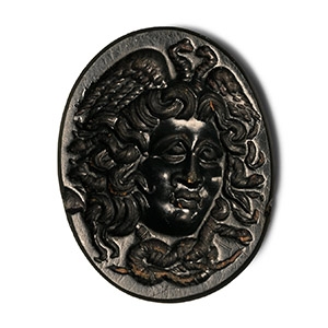 Graeco-Roman Green Jasper Gemstone with Medusa
