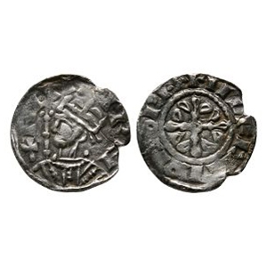 English Medieval Coins - Henry I - Norwich / Ulfketill - Cross Fleury AR Penny