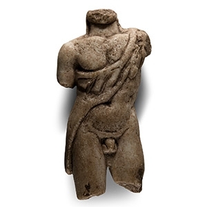 Roman Style Marble Torso with Lionskin