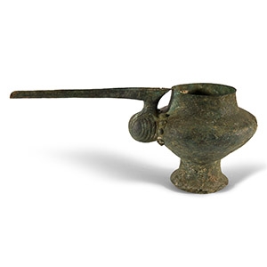 Large Amlash Bronze Spouted Libation Vessel
