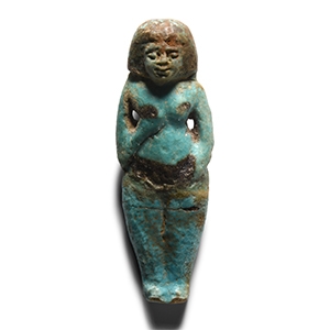 Egyptian Blue-Glazed Female Figure