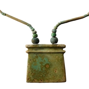 Egyptian Faience Bead Necklace String with Pectoral