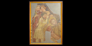 Medieval Painted Fresco Panel