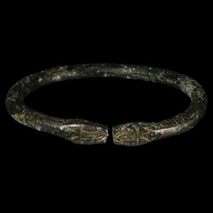 Western Asiatic Bronze Bracelet with Beast-Head Terminals