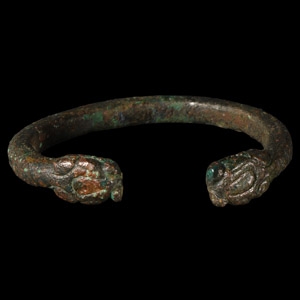 Western Asiatic Bronze Bracelet with Beast-Head Terminals