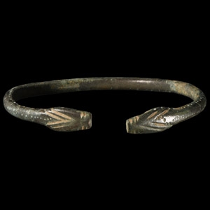 Roman Bronze Snake-Headed Armilla Bracelet