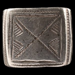 Medieval Silver Ring with Hourglass