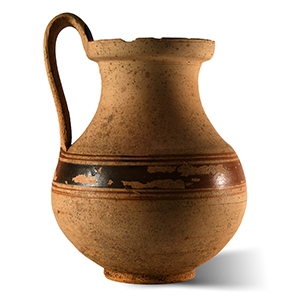 South Italian Painted Terracotta Wine Jug