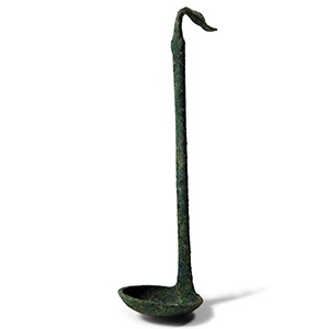 Etruscan Bronze Ladle with Ducks Head Handle