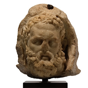 Marble Head of Hercules Wearing the Nemean Lion Skin
