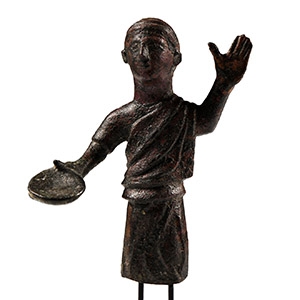 Etruscan Bronze Statuette with Offering