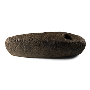 Large Stone Age Pierced Boat-Shaped Axehead