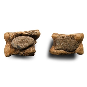 Roman Bone with Lead Knuckle Bone Gaming Piece Pair