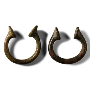 Shipwreck African Slave Trade Manilla Currency Bracelet Pair