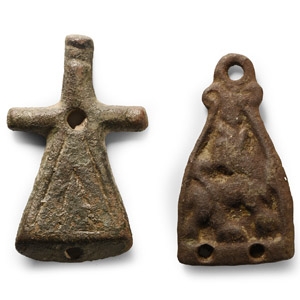 Anglo-Scandinavian Viking Bronze Stirrup Apex Mount Group