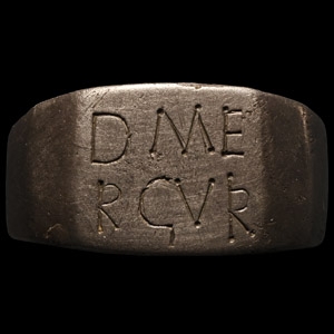 Roman Silver Military Ring with Inscription
