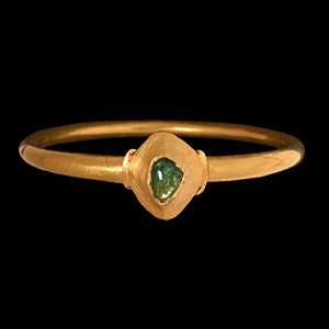 Gold Bishops Ring with Emerald