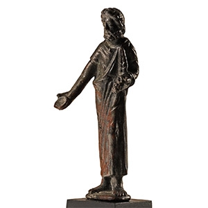 Etruscan Bronze Statuette of a Priest Offering