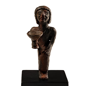 Bronze Seated Figure Holding an Offering Cup