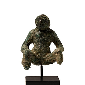 Roman Bronze Crouching Female Statuette